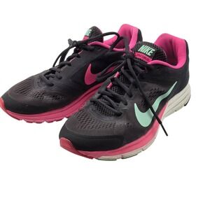 Nike Zoom‎ Structure 17 Running Shoes Womens 8.5 Black Pink 624713-036 Sneakers
